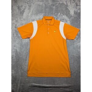 Masters Shirt Polo Mens Medium Orange Golf Masters Tech Polyester Augusta